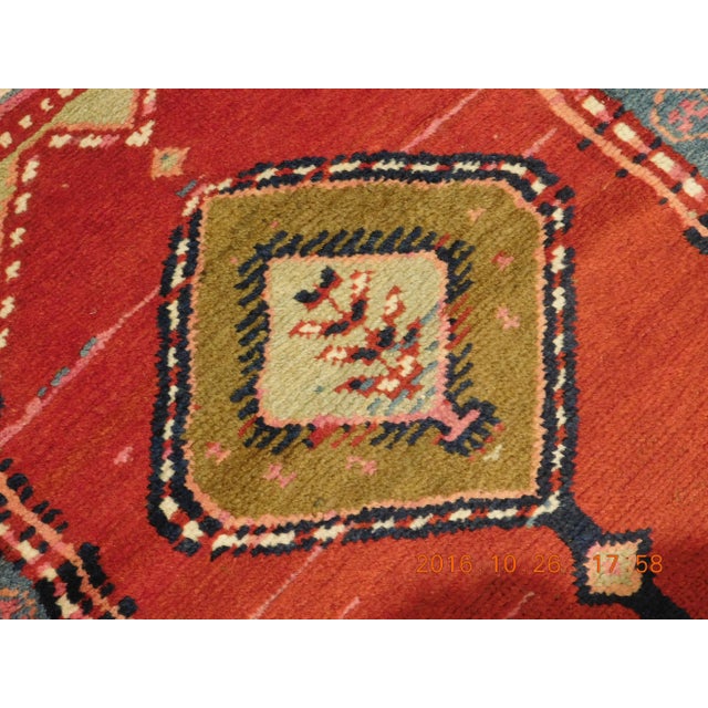 Red 1920s Antique Hand-Knotted Caucasian Runner Rug For Sale - Image 8 of 13