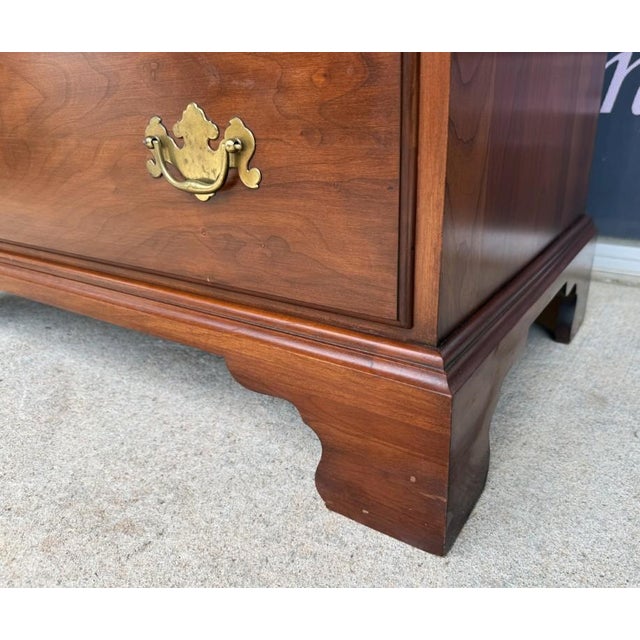 1960s Henkel Harris Solid Black Cherry 4-Drawer Chest Model No. 2440 For Sale - Image 14 of 17