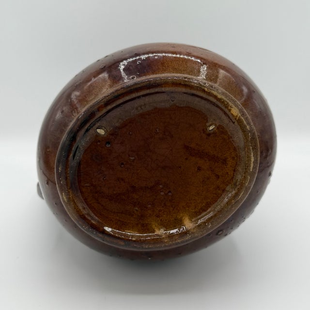 Farmhouse Antique Rockinghamware Grape Relief Pitcher – Brown Tortoiseshell Glaze c.1870–1900 For Sale - Image 3 of 8