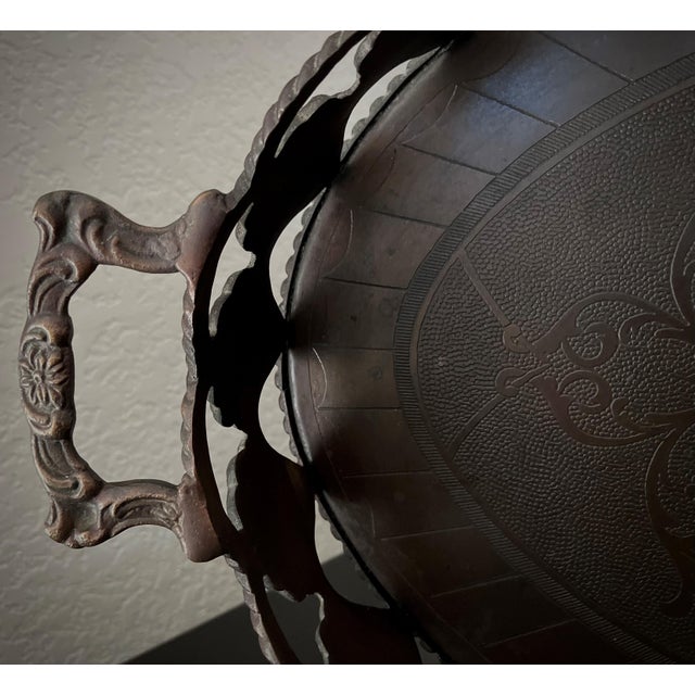 Late 20th-Century Regency-Inspired Iron & Steel Scallop Shell Centerpiece Gallery Oval Tray For Sale - Image 10 of 16