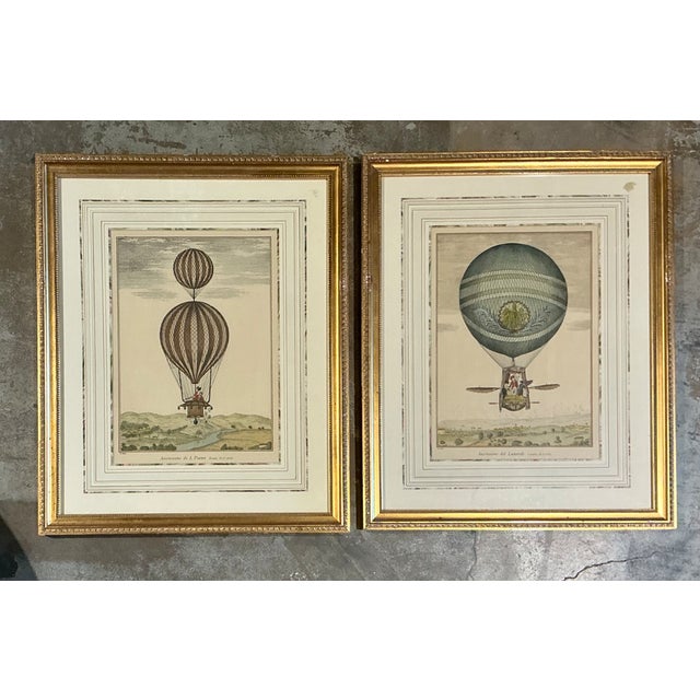 Vintage Framed Hot Air Balloon Prints - Pair For Sale - Image 4 of 12