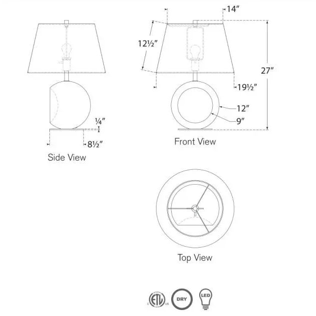 Modern Paloma Contreras for Visual Comfort Signature Comtesse Medium Globe Table Lamp in Polished Nickel with Linen Shade For Sale - Image 3 of 3