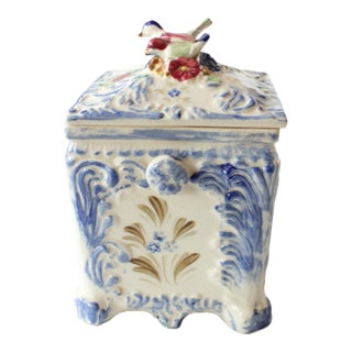Italian Style Hand Painted Biscuit/Cookie Box For Sale