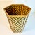 English 1970s Vintage Boho Chic British Colonial Split Reed Hexagonal Woven Wicker Wastebasket. For Sale - Image 3 of 12