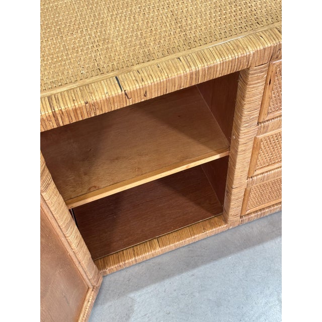 Wood Vintage Wicker Sideboard, 1970s For Sale - Image 7 of 13