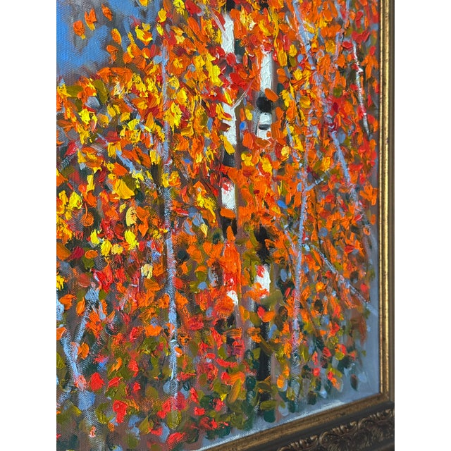 A Touch of Fall Impressionist Oil Painting For Sale - Image 4 of 6