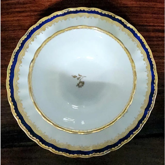 English Antique 18th Century Fine English Derby Scallop Cup and Saucer Set For Sale - Image 3 of 11
