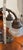 Metal Vintage Art Nouveau Double Gooseneck Lamp - White Frosted Rose Shades For Sale - Image 7 of 9