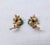 Metal Vintage 1960s Signed Panetta Goldtone Faux-Jade Clip Earrings-2 Pieces For Sale - Image 7 of 7