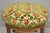 Vintage French Country Provincial Style Walnut Round Seat Vanity Bench Stool For Sale - Image 10 of 13