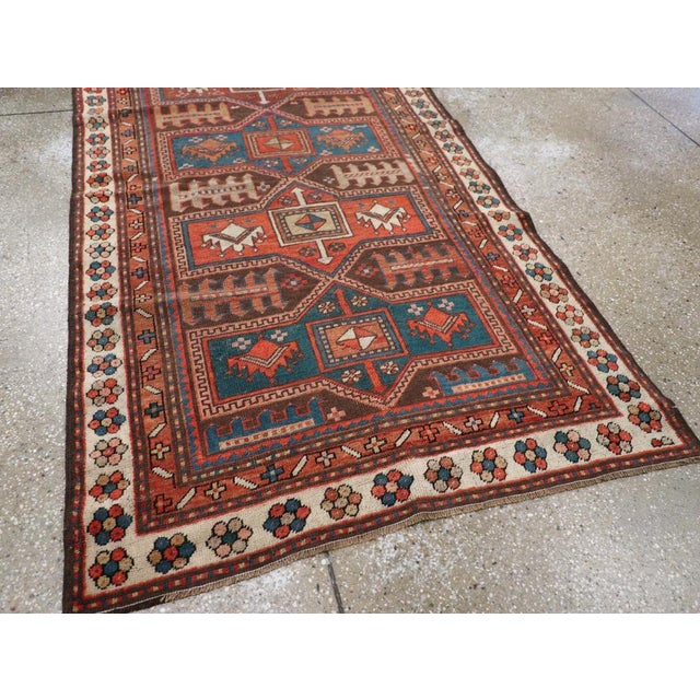 Galerie Shabab Collection Early 20th Century Caucasian Kazak Accent Rug For Sale In New York - Image 6 of 8