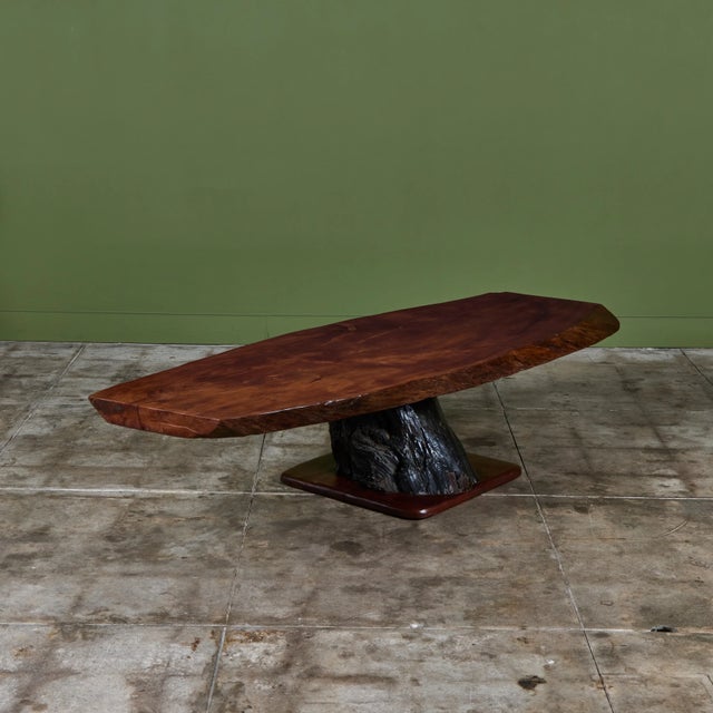 Wood Live Edge Redwood Coffee Table For Sale - Image 7 of 18