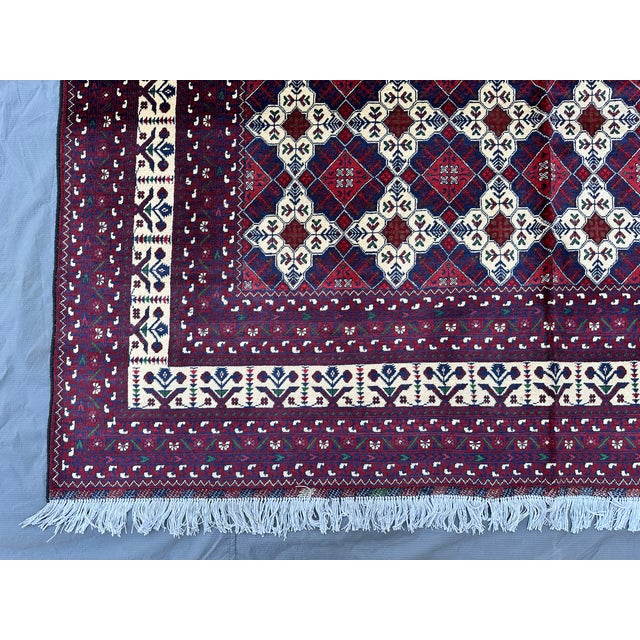 Fine Quality Crimson Khal Mohammadi Hand-Knotted Wool Rug - 6'5" X 9'6" For Sale - Image 6 of 12