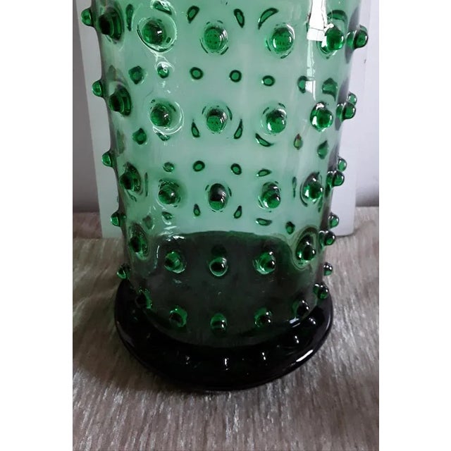 Big Vintage Green Glass Vase, 1970s For Sale - Image 3 of 7