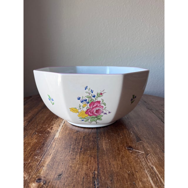 English Spode Marlborough Sprays Collection Serveware Vegetable Bowl Made in England For Sale - Image 3 of 6