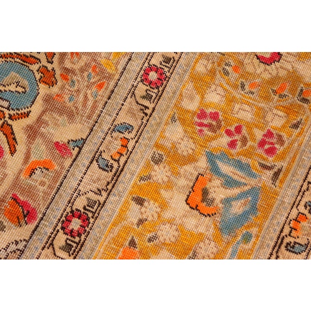 Sky Blue Hand-Painted Wool Rug 9.8x12.4 For Sale - Image 8 of 8