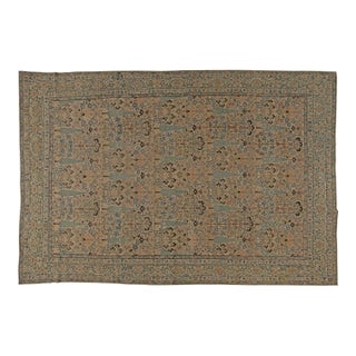 Antique Persian Kirman Beige, Pastel Colors Handwoven Wool Carpet For Sale
