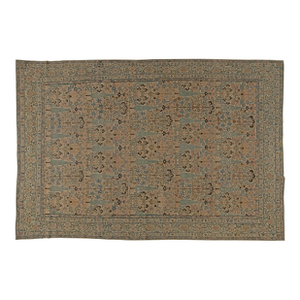 Antique Persian Kirman Beige, Pastel Colors Handwoven Wool Carpet