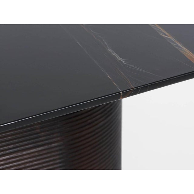 Ash Noir Calacata Waves Dining Table by Milla & Milli For Sale - Image 6 of 8