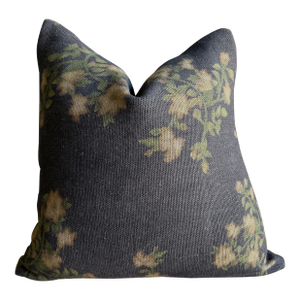 Wabi Sabi French Linen Roses Accent Pillow in Ocré -26"