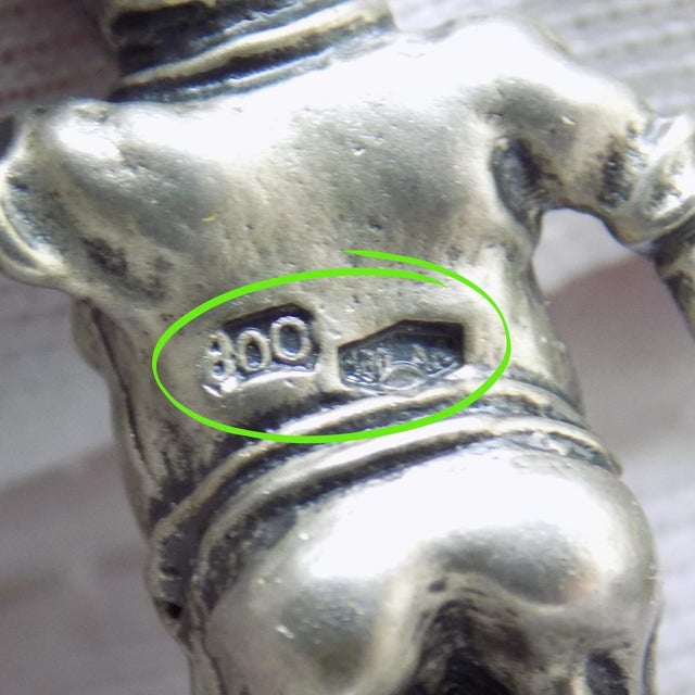 Metal Vintage Italian Handmade Genuine Silver Italian Chef Figurine Miniature For Sale - Image 7 of 10