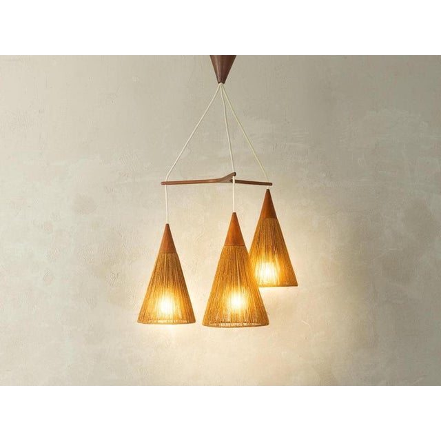 1960s ceiling lamp, Ib Fabiansen, Fog & Mørup Width: 50 cm Height: 84 cm Depth: 50 cm This piece has been carefully...