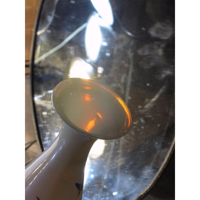 White Late 19th Century Vase White Opalescent Glass, Hand Painted Enameled Flowers, Mouth Blown, Victorian For Sale - Image 8 of 11