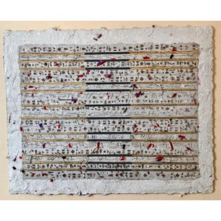 Pat Hammerman, Unique Mixed Media on Handmade Paper with Gold Leaf Modernist Edition, c.1980's For Sale