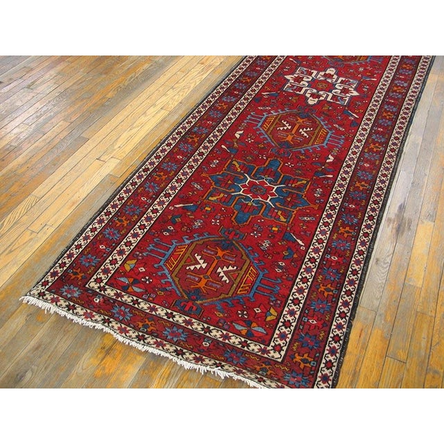 Traditional Beautiful Red Color With Unique Geometric Design Vintage Karajeh Rug For Sale - Image 3 of 5
