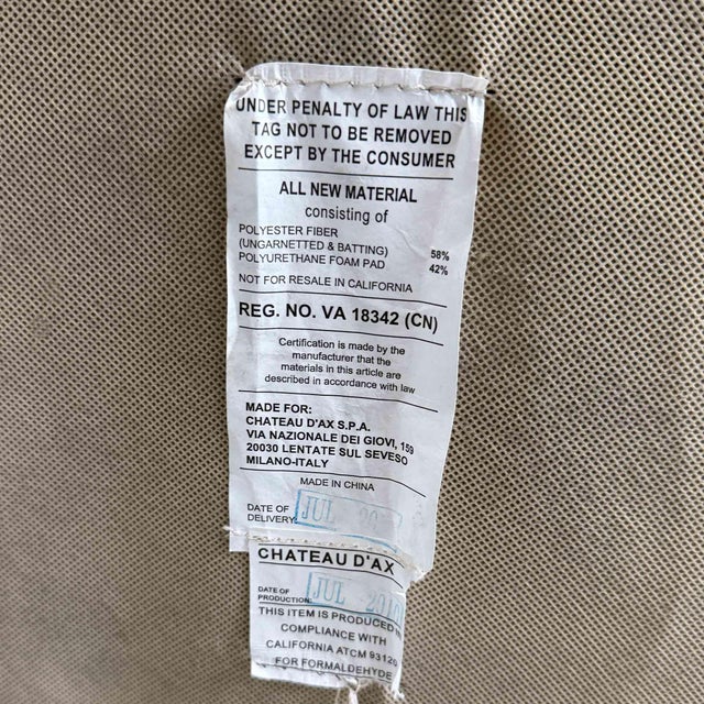 Italian Off White Leather Sofa For Sale - Image 4 of 10