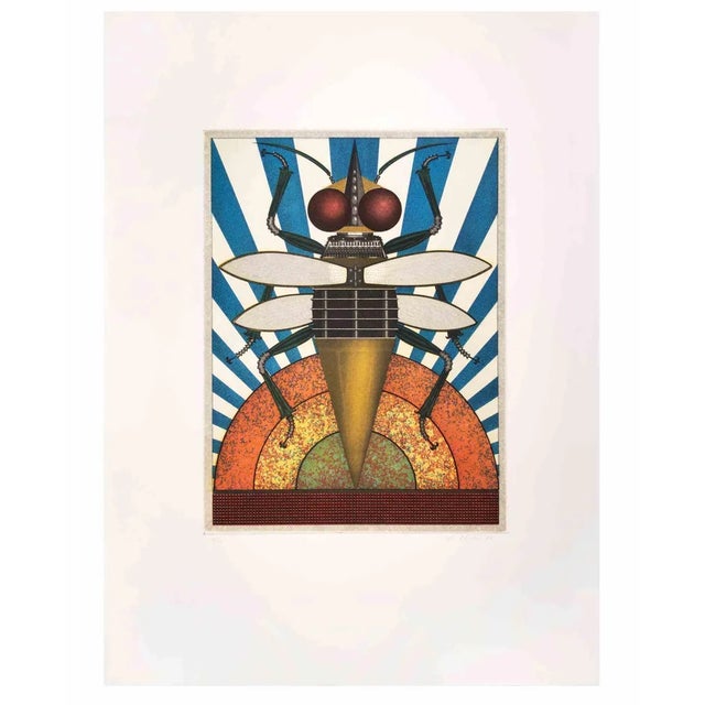 Insekt II is a contemporary artwork realized by the artist Fifo Stricker in 1982. Mixed colored aquatint and etching. Hand...
