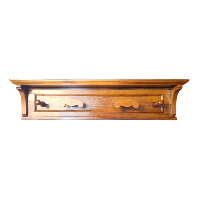 Antique Italian Wall Coat Hanger in Walnut, 1890s For Sale