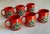 Postmodern Waechtersbach Christmas Tree Mugs – Set of 6 Red Stoneware, Germany For Sale - Image 3 of 6