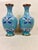 Chinoiserie Mid-20th Century Chinese Blue & White Cloisonné Brass Vases - A Pair For Sale - Image 3 of 8