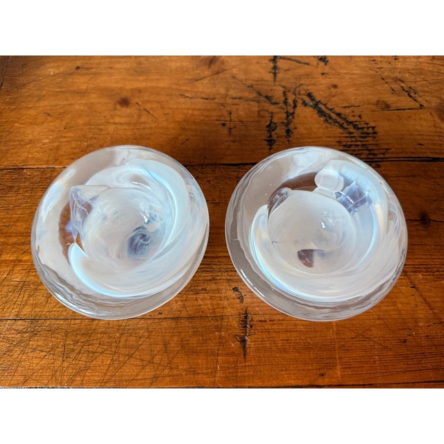 Mid-Century Modern Late 20th Century Kosta Boda "Atoll" Votive Candle Holders- a Pair For Sale - Image 3 of 6