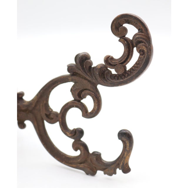 Early 20th Century Pair of Victorian Bronze Finish Cast Iron Hall Tree Hooks For Sale - Image 4 of 7
