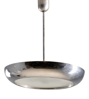 Chromed Pendant Chandelier by Josef Hůrka for NAPAKO, Czechoslovakia, 1940s