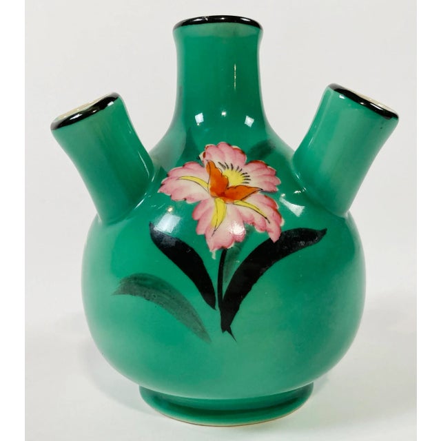 Antique Japanese Hand-Painted Porcelain Tulipiere For Sale - Image 4 of 8