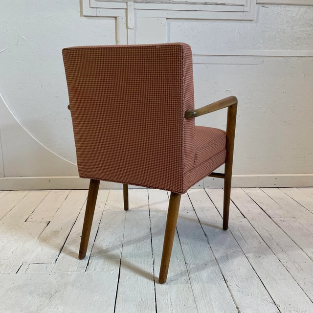 Mid 20th Century Red Checked Fabric Chair For Sale - Image 10 of 12