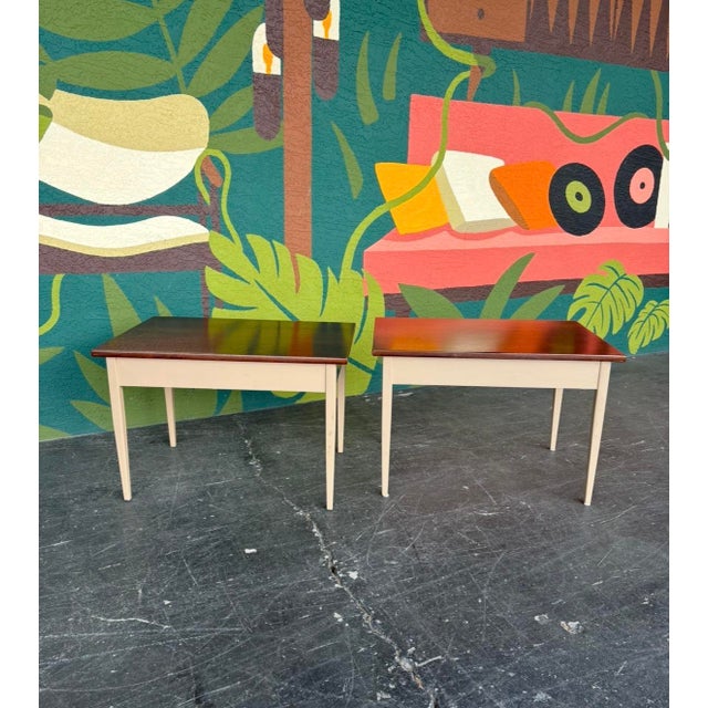 Wood Mid Century Jens Risom for Knoll End Table Pair For Sale - Image 7 of 14