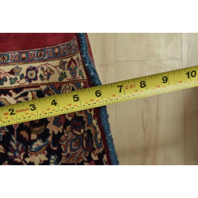 Mashad Rug 9’11” X 13’1” Red Wool Vintage Traditional Hand-Knotted Carpet For Sale - Image 13 of 15
