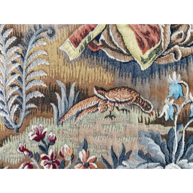 Pretty mid century French Aubusson style Jacquard tapestry with nice design of medieval tapestries and beautiful colors,...