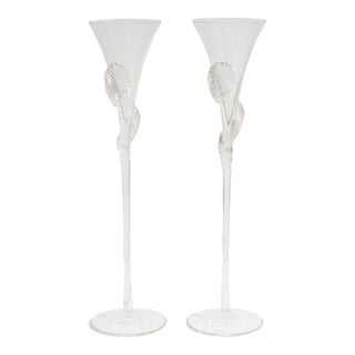 “Paradiso” Pair of Champagne Flutes by Arlon Bayliss for Rosenthal For Sale