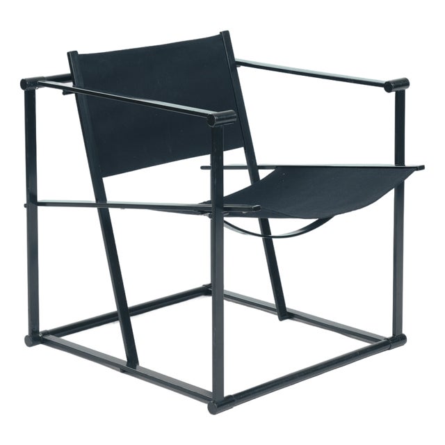 Cubic Leather and Steel FM60 Easy Chair by Radboud Van Beekum for Pastoe, 1980s For Sale