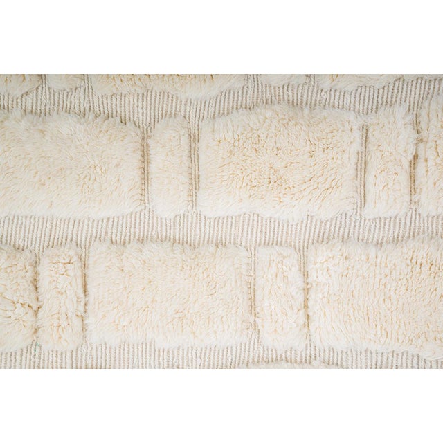 Textile Raised Organic Embossed Hand-Knotted Wool Rug | 11'2" X 6'11" | One of a Kind For Sale - Image 7 of 10