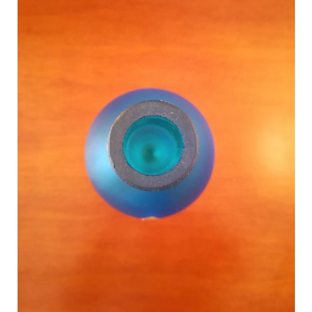 Mid-Century Modern Blue Ice Effect Glass Vase from Stylo, 1960s For Sale - Image 3 of 10