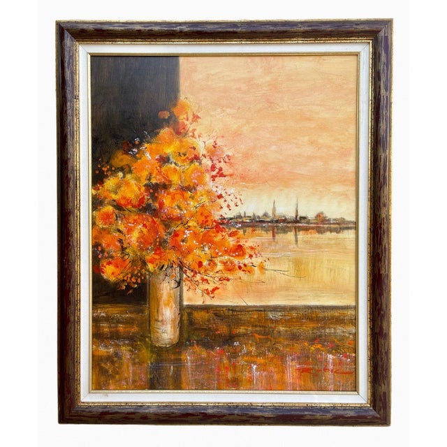 Raphaël Robic, Bouquet of Roses and Landscape, Oil on Canvas, Framed For Sale - Image 13 of 13