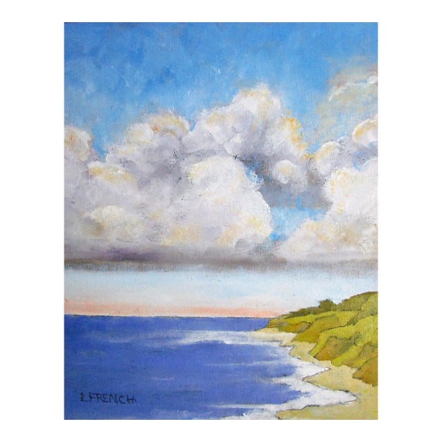 Ano Nuevo Beach Lynne French Pacific Coast Seascape Landscape O/C For Sale