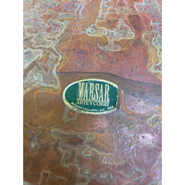 Vintage Hand-Hammered Oval Tray by Marsar Arte Y Cobre, Puerto Vallarta, Mexico For Sale - Image 9 of 9