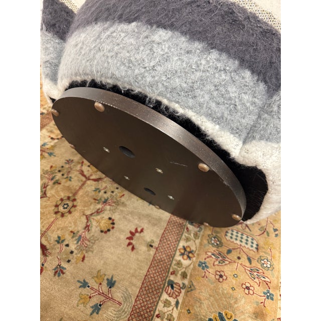 Late 20th Century Sheepskin Stripe Swivel Chair For Sale - Image 5 of 12